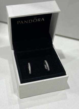 Серьги кольца pandora