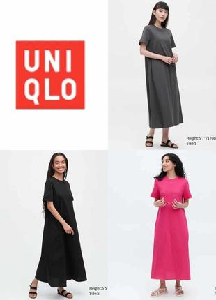 Бавовняна сукня а-силуету uniqlo.