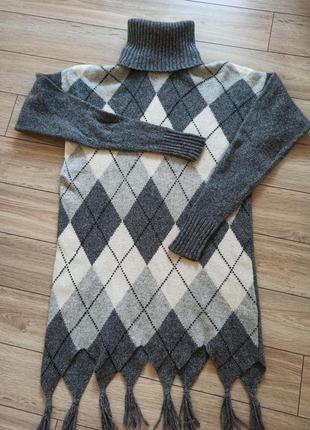 Удлиненный свитер шелк и шерсть2 фото