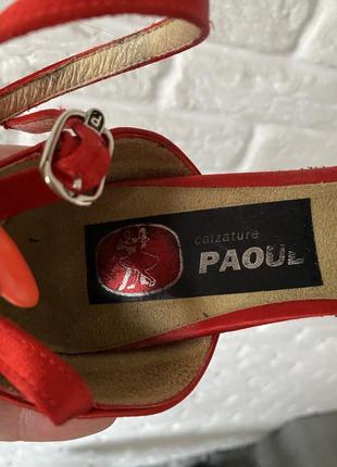 Paoul  професійні італійські червоні атласні босоніжки 38 розміру8 фото