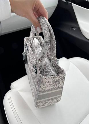 Жіноча сумка dior lady silver6 фото