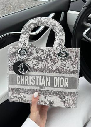 Жіноча сумка dior lady silver5 фото