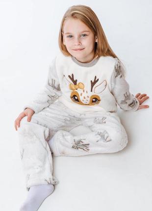 Теплая пижама девочке, пижама для девочки, детская пижама, флисовая пижама