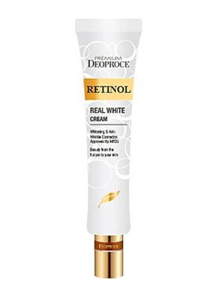 Восстанавливающий отбеливающий крем с ретинолом deoproce premium retinol real white cream.2 фото