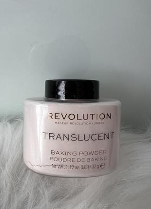Makeup revolution baking powder рассыпчатая пудра, оттенок translucent 32 гр крутая для бейкинга