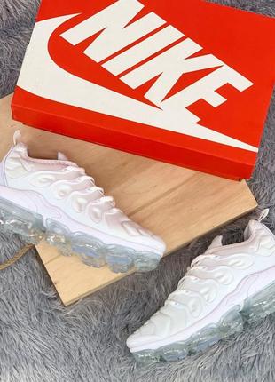 💥nike vapormax plus tn all white💥кросівки жіночі найк