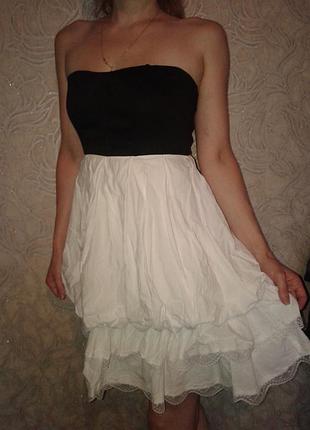 Летнее черно-белое платье 2