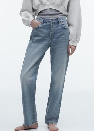 Zara джинсы прямого кроя плотные