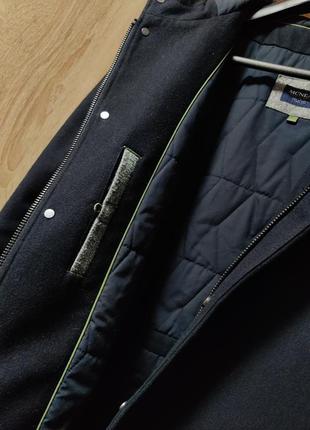 Фирменное пальто мужское / классическое / теплое зимнее с капюшоном3 фото