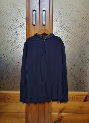 Блузка из вискозы cos с кожаным воротничком7 фото
