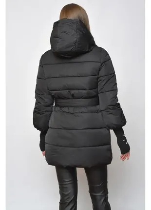 🖤модная черная демисезонная куртка с вязаными рукавами2 фото