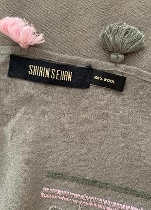 Shirin sehan шерстяной платок с кисточками5 фото