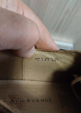 Качественные стильные кожаные туфли бренда 5 th avenue
