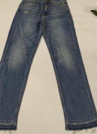 Стильні джинси  с високою  посадкою з ткані з ефектом потертості zara3 фото