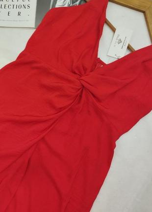 Платье длинное сарафан на бретельках с разрезом оранжевый в пол декольте4 фото