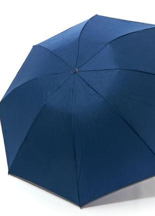 Однотонна полегшена синя парасолька автомат виворотного механізму