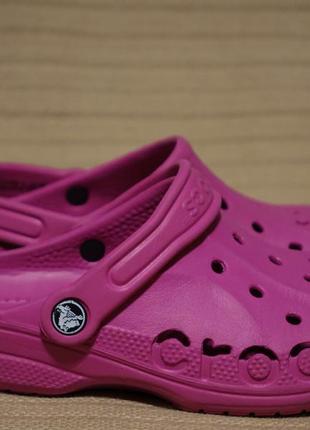 Симпатичные фирменные босоножки - сабо цвета фуксии crocs сша j 2/4 р.2 фото