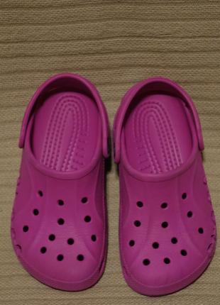 Симпатичные фирменные босоножки - сабо цвета фуксии crocs сша j 2/4 р.5 фото