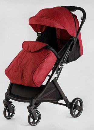 Коляска прогулянкова дитяча joy comfort l-52304 колір червоний рама сталь з алюмінієм футкавер підсклянник5 фото