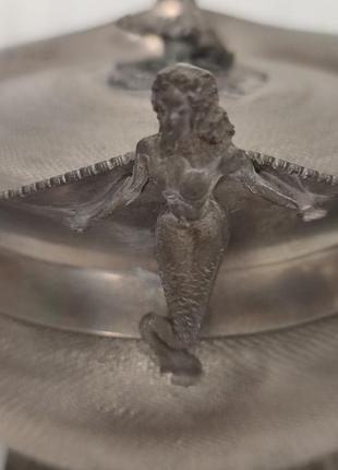 Антиквариат ваза котелок горшок бисквитница ящик олово итальялия3 фото
