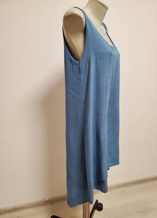 Дуже шикарне італійське плаття вільного фасону сіро-синього кольору4 фото