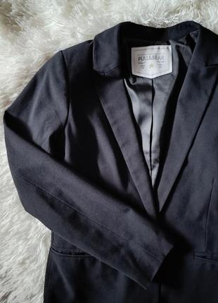 Піджак подовжений, чорний піджак1 фото