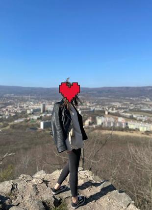 Байкерская куртка из натуральной кожи zara