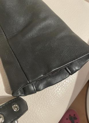 Байкерская куртка из натуральной кожи zara