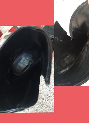 Актуальные стильные черные кожаные лакированные ботинки/,ботильены/полусапожки на маленьком толстомкаблуке,prada milano,  p. 3610 фото