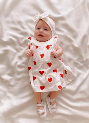 Боди-платье в сердечки 3-6 месяцев4 фото