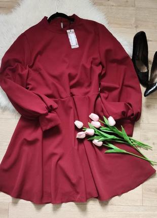 Плаття-міні бордового кольору від boohoo, розмір 5xl-6xl
