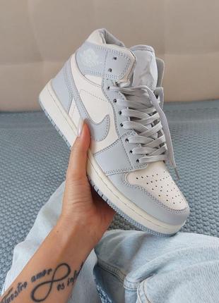 🥰🍁nike air jordan 1 retro high blue 3🥰☘️ женские кроссовки джордан высокие, кроссовки женккие найк джордан, кроссовки хайтопы джордан 19 фото