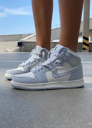 🥰🍁nike air jordan 1 retro high blue 3🥰☘️ жіночі кросівки джордан високі, кроссовки женские найк джордан, кросівки хайтопи джордан 13 фото