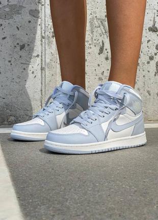 🥰🍁nike air jordan 1 retro high blue 3🥰☘️ женские кроссовки джордан высокие, кроссовки женккие найк джордан, кроссовки хайтопы джордан 1