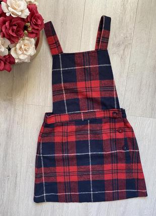 Новий теплий сарафан в клітинку f&f 10,11 років
