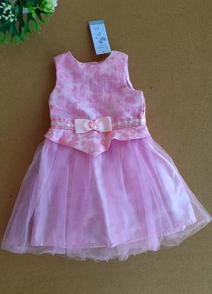Розовое платье с фатиновой юбочкой на 6-12 месяцев аврора принцесса десней, трусики
