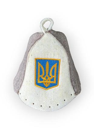 Шапка для бани и сауны "герб украины". натуральный войлок. опт и розница от производителя