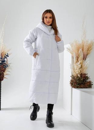 Зимняя удлиненная куртка-пуховик арт. 520 перлинна кава5 фото