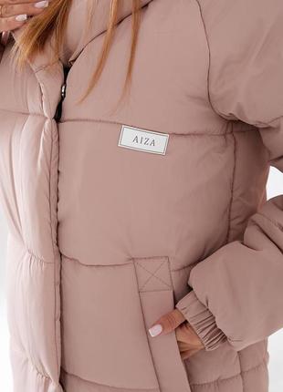 Зимняя удлиненная куртка-пуховик арт. 520 перлинна кава4 фото