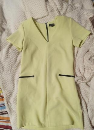 Лимонное платье topshop