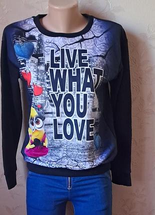 Свитшот миньоны, реглан турчени minions, батник женский, свитер посипаки, кофта, худи, толстовка коттоновая