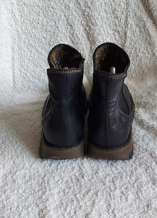 Сапоги ботинки челси fly london 37p черные кожаные4 фото