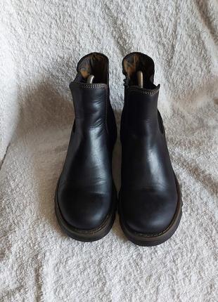 Сапоги ботинки челси fly london 37p черные кожаные2 фото