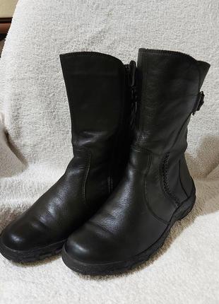 Сапоги ботинки gabor jolly's 37p черные кожа зима1 фото