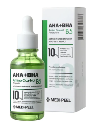 Восстанавливающая сыворотка medi-peel aha bha amino cica-nol b5 ampoule1 фото