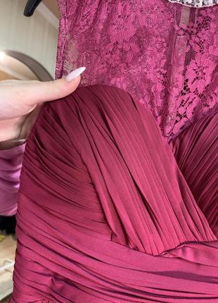 Елегантна бордова сукня в підлогу9 фото