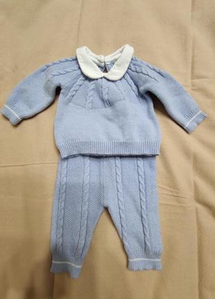 Вязаный костюм для новорожденных
