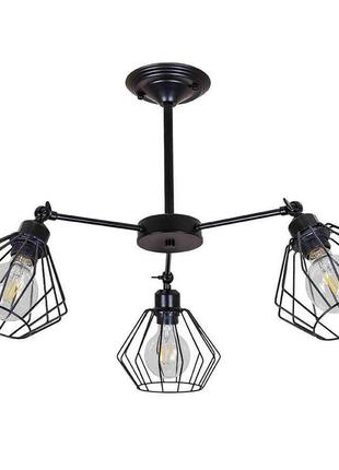Люстра стельова лофт із регульованими плафономи levistella 752f108-3 bk