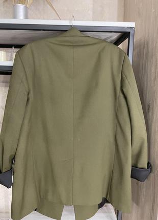 Пиджак жакет хаки оверсайз зеленый трендовый классический кэжуал8 фото