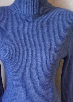 Свитер в рубчик, кофта теплая зимняя, удлиненный свитер, зимний гольф водолазка, водолазка в рубчик женская5 фото